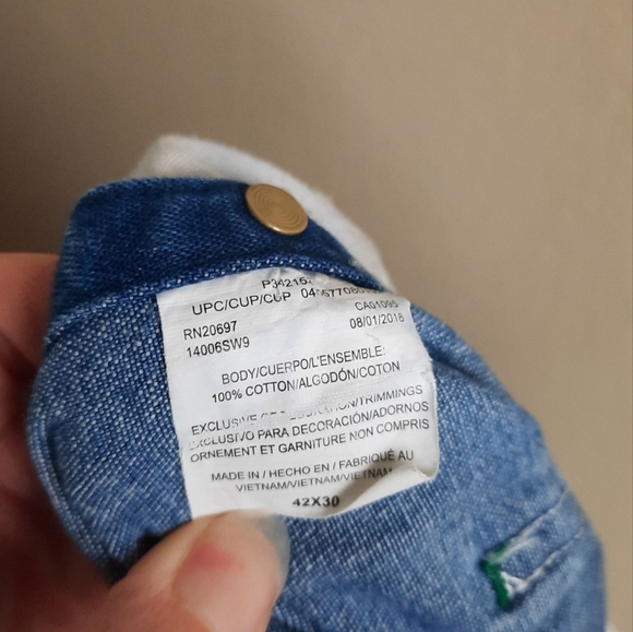 Vintage Liberty Overalls Medium Wash Cargo Wide Leg Loose Fit - Picture 7 of 8